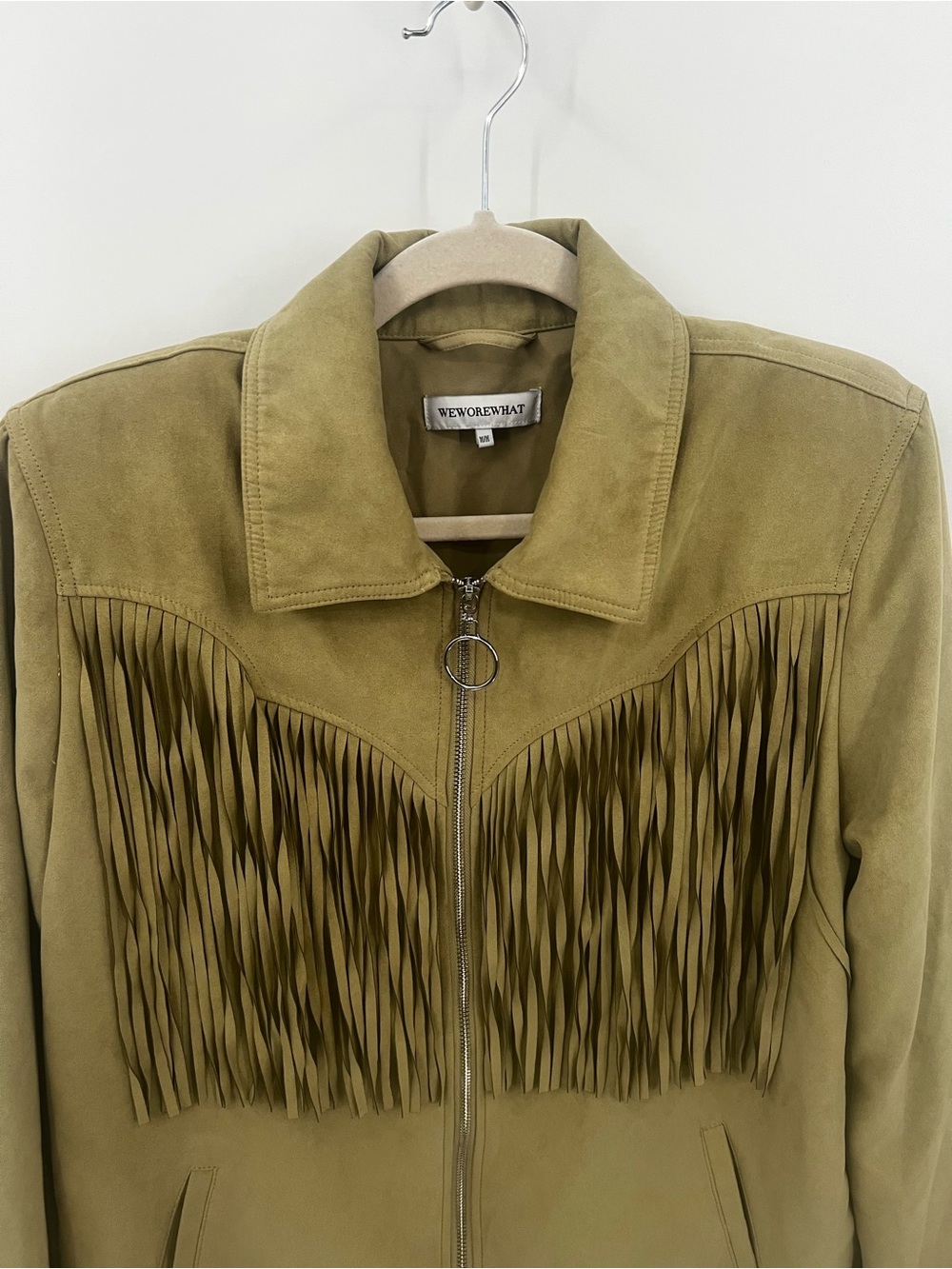 WeWoreWhat Faux Suede Fringe Zip-Front Jacket - Picture 4 of 15
